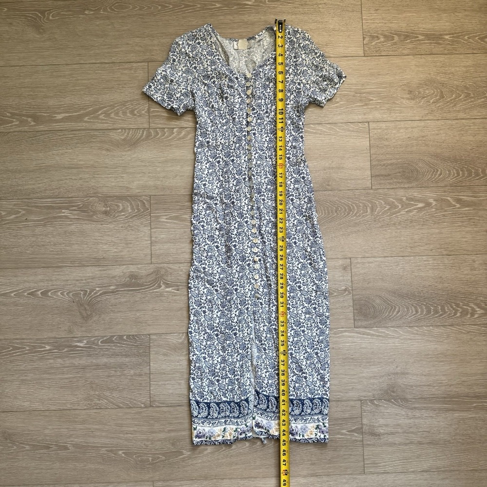 VTG‎ CDC Dress Size 2 Paisley Print Cottagecore Farm Corset Full Button Front - Picture 10 of 14